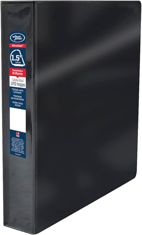 Carpeta 3 Argollas "D" Accovinil #385 Dp 1½" Negro Carta Wilson Jones® P0245 Pieza 7501357002455 01