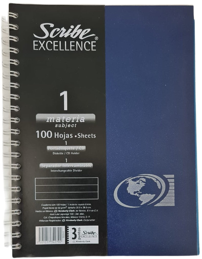 Cuaderno Profesional Espi Excellence 1 Materia 100 hojas Raya Scribe® 2310 [Pieza] 7501017342792 Imagen principal del producto