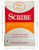 Papel p/Carpeta ¼ Largo 3 perforaciones 100 hojas Raya Scribe® 15×23.2cm Paquete 7501249812100