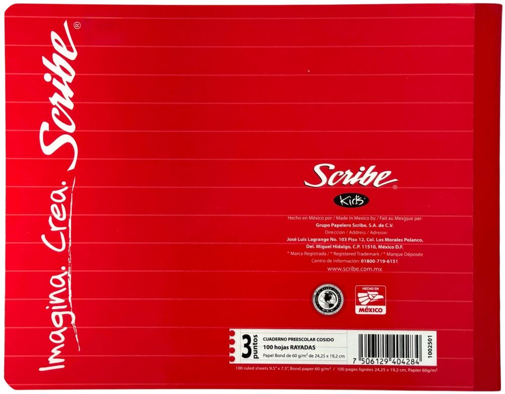Cuaderno Preescolar Itali Punto Guia Cosido Kid's 100 hojas Raya 10mm Scribe® 2501 [Pieza] 7506129404284 3