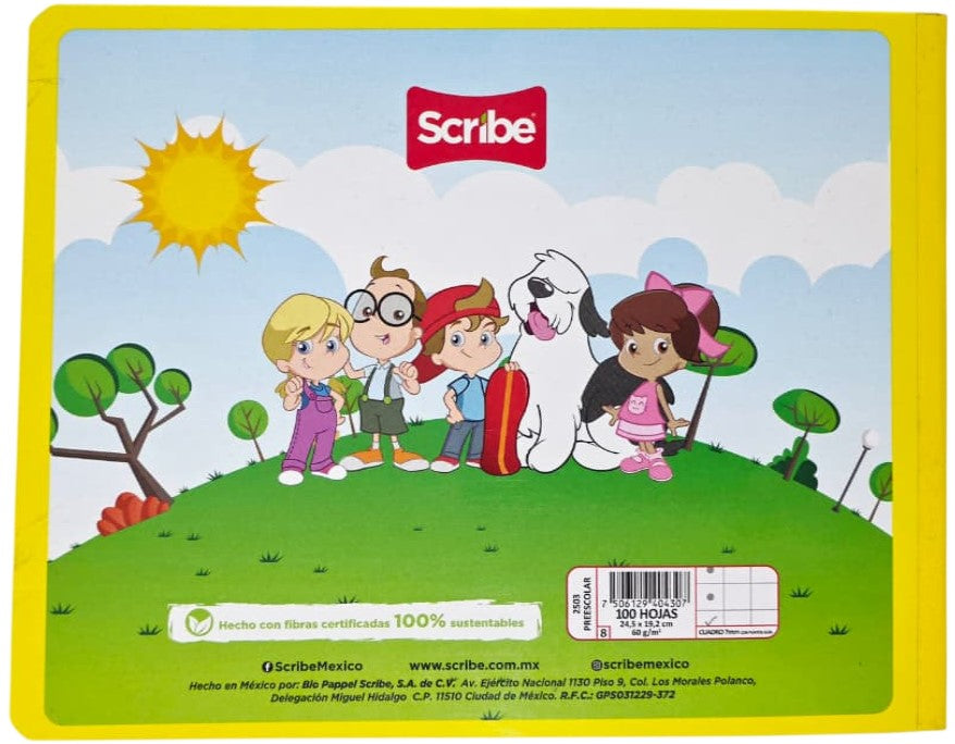Cuaderno Preescolar Itali Cosido Kid's Semi Rigida 100 hojas Cuadro 7mm Scribe® 2503 [Pieza] 7506129404307 6