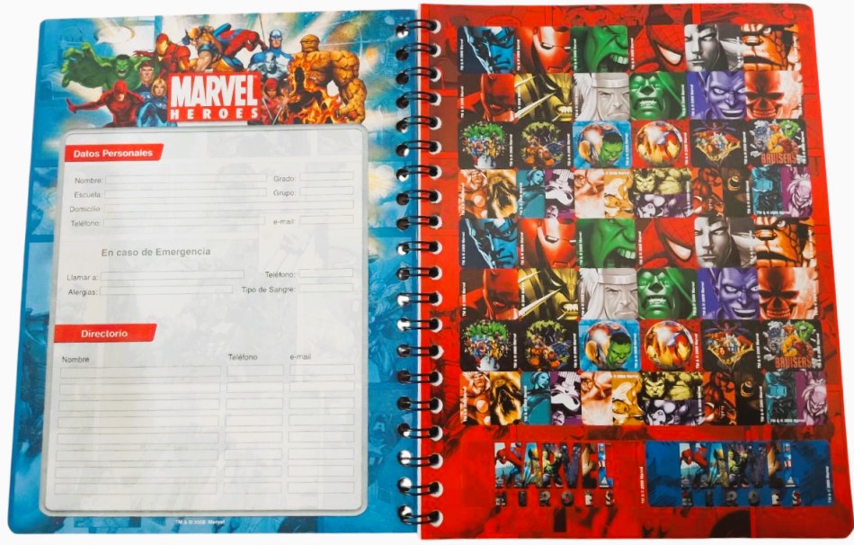 Cuaderno Profesional Espi Marvel Heroes Espiral 100 hojas Raya Scribe® 5200 [Pieza] 7506129406066 5