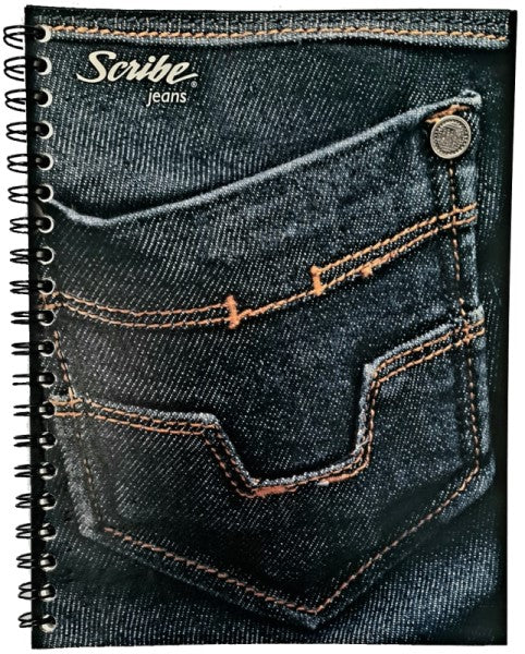 Cuaderno Profesional Espi Jeans Textil Semi Rigida 100 hojas Cuadro 5mm Scribe® 3942 [Pieza] 7506129417642