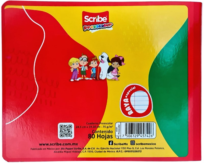 Cuaderno Preescolar Itali Cosido Semi Rigida 80 hojas Raya Espec Scribe® 4107 [Pieza] Imagen secundaria del producto