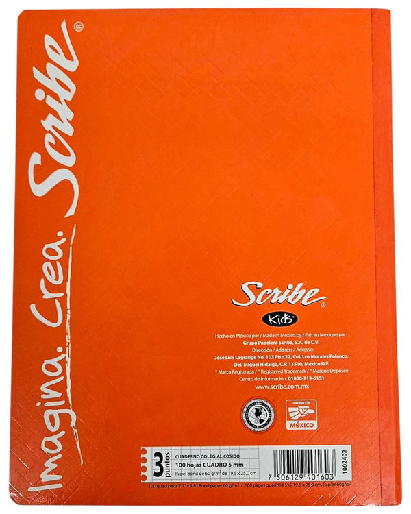 Cuaderno College Cosido Kid's 100 hojas Cuadro 5mm Scribe® 72402 [Pieza] 7501017343614 3