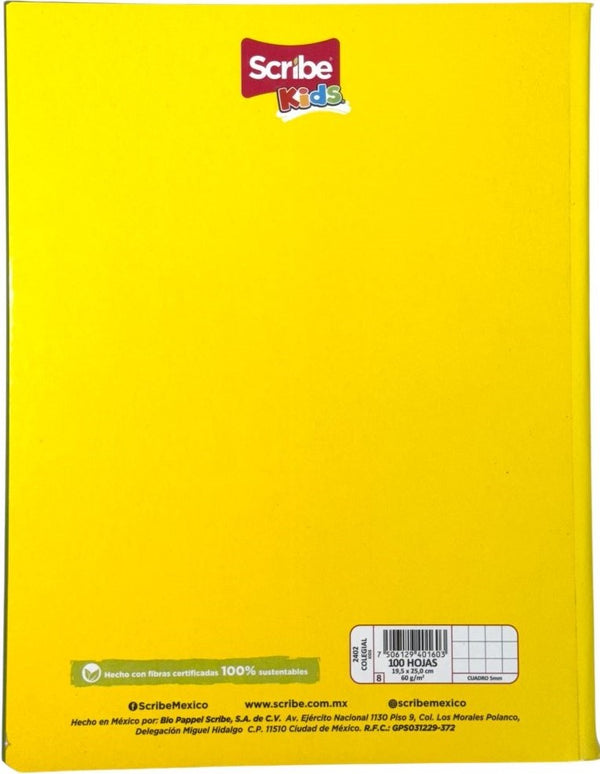 Cuaderno College Cosido Kid's 100 hojas Cuadro 5mm Scribe® 72402 [Pieza] 7501017343614 6