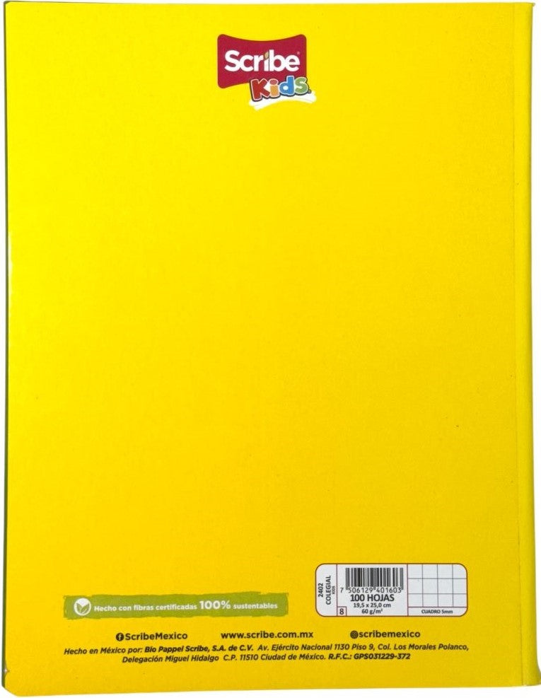 Cuaderno College Cosido Kid's 100 hojas Cuadro 5mm Scribe® 72402 [Pieza] 7501017343614 6