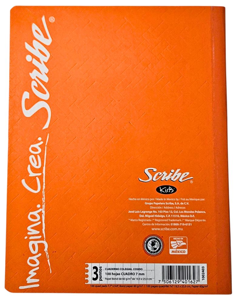 Cuaderno College Cosido Kid's 100 hojas Cuadro 7mm Scribe® 72403 [Pieza] 7501017343621 5