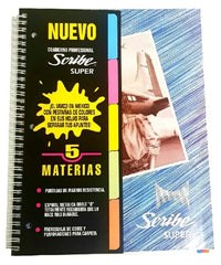 Cuaderno Profesional Espi Ultra Súper 5 Sec. 100 hojas Cuadro 7mm Scribe® [Pieza] 7501017342464