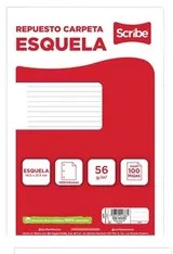 Papel p/Carpeta Esquela 3 perforaciones 100 hojas Raya Scribe® 8220 14×21.7cm [Paquete] 7501249812117 2