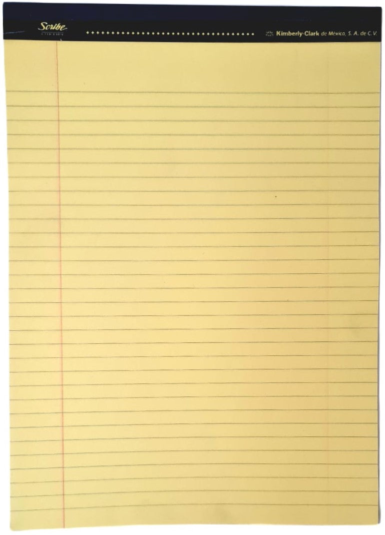 Block Carta 	Profesional Pegado Amarillo Óptico 50 hojas Raya Scribe® 09510 [Pieza] 7501017349166
