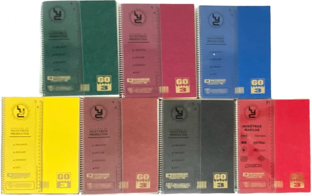 Cuaderno Profesional Espi Go-3 Materias Espiral 120 hojas Cuadro 7mm LyC® Pieza 03
