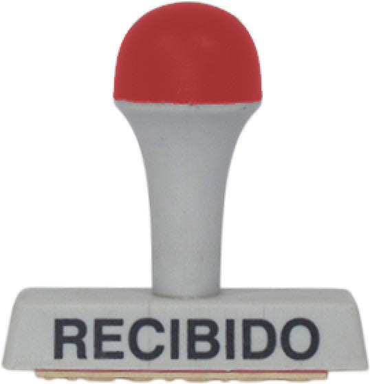 Sello con leyenda de goma simple "RECIBIDO" 18×72mm Barrilito® 30001B Pieza 7501214915218 01