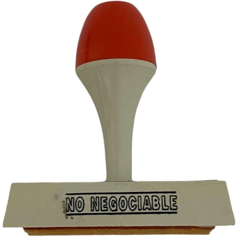 Sello con leyenda de goma simple "NO NEGOCIABLE" 18×72mm Barrilito® 30007 Pieza 01