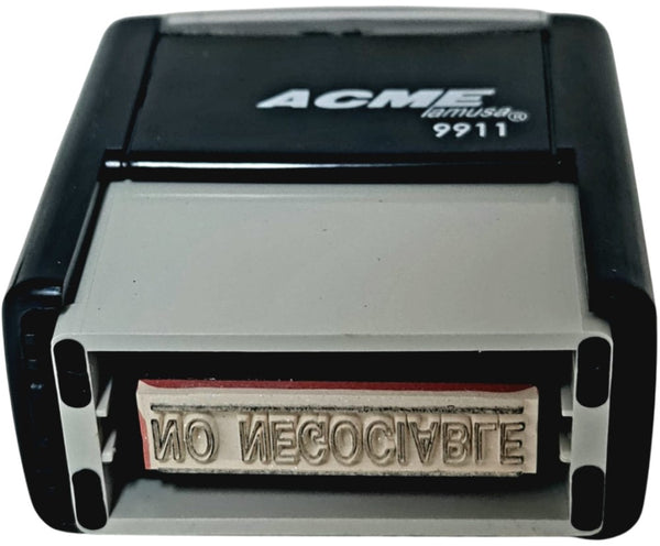 Sello con leyenda Printer Automático "NO NEGOCIABLE" 38×14mm Barrilito® 99117 Pieza 02