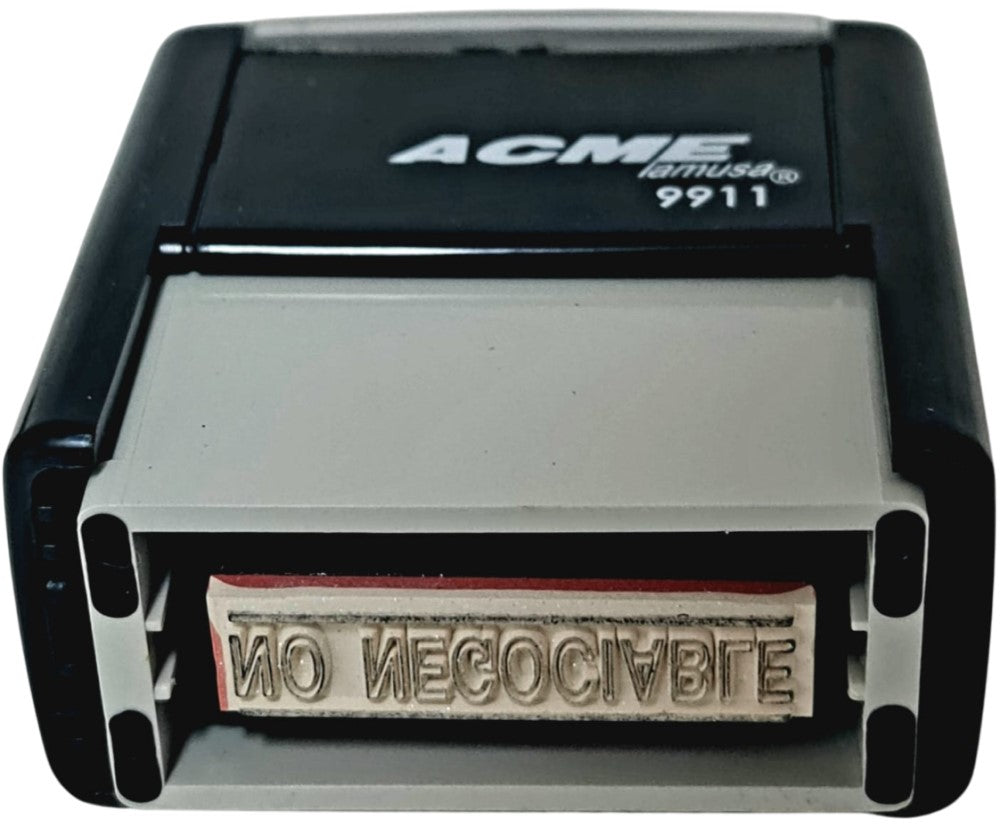Sello con leyenda Printer Automático "NO NEGOCIABLE" 38×14mm Barrilito® 99117 Pieza 02