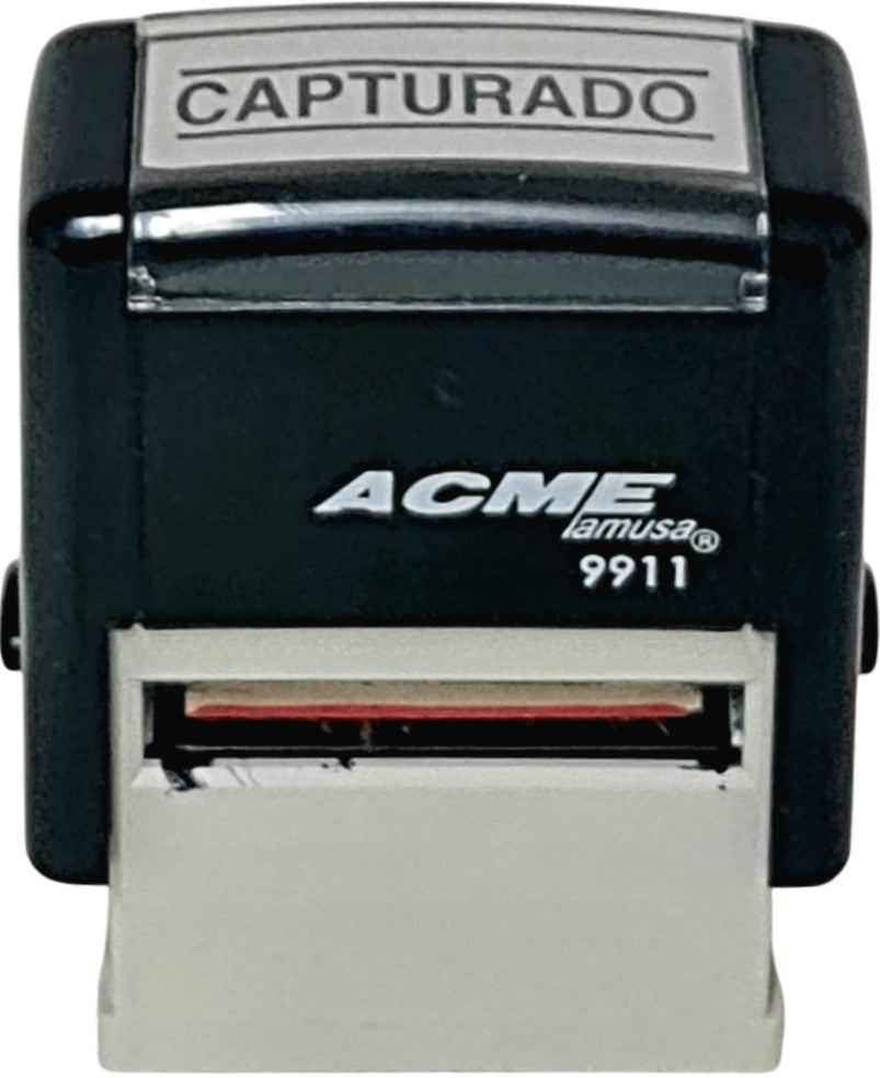 Sello con leyenda Printer Automático "CAPTURADO" 38×14mm Barrilito® 99118 Pieza 01