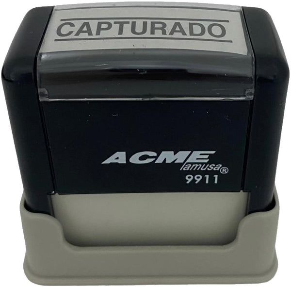 Sello con leyenda Printer Automático "CAPTURADO" 38×14mm Barrilito® 99118 Pieza 02