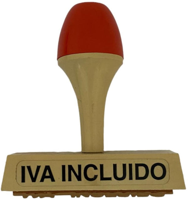 Sello con leyenda de goma simple "IVA INCLUIDO" 18×72mm Barrilito® 300010 Pieza 01