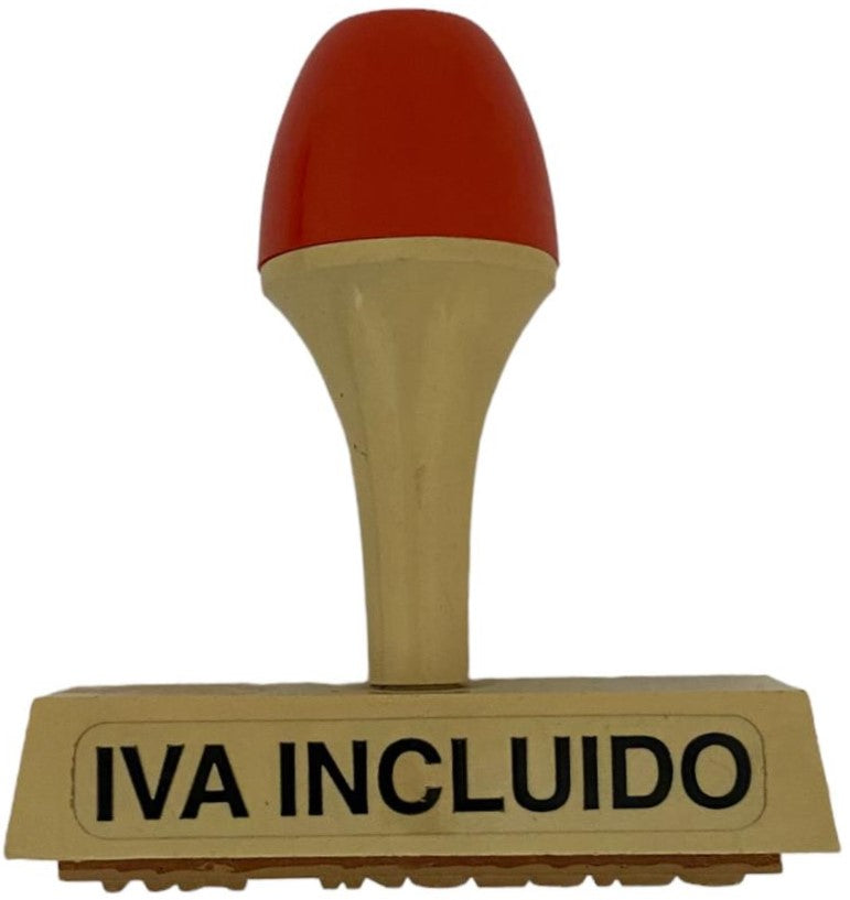 Sello con leyenda de goma simple "IVA INCLUIDO" 18×72mm Barrilito® 300010 Pieza 01