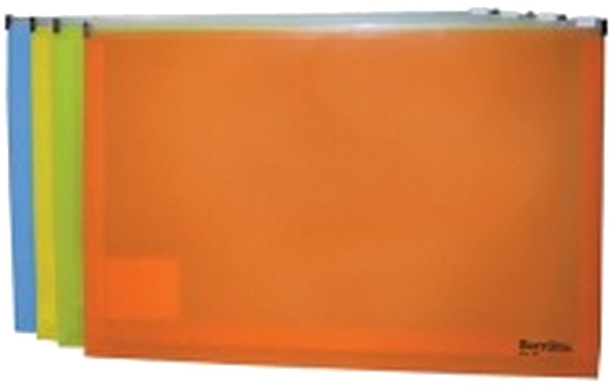 Sobre p/DocumentoPlástico Horizontal c/Zipper ColoresTransluz Oficio Barrilito® 108. [Pieza] 7501214992592