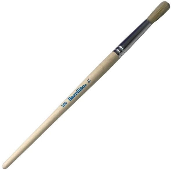 Pincel p/Oleo 200 Redondo pelo de Cerdo #14 Madera Barrilito® P20014 Pieza 7501214913313 01