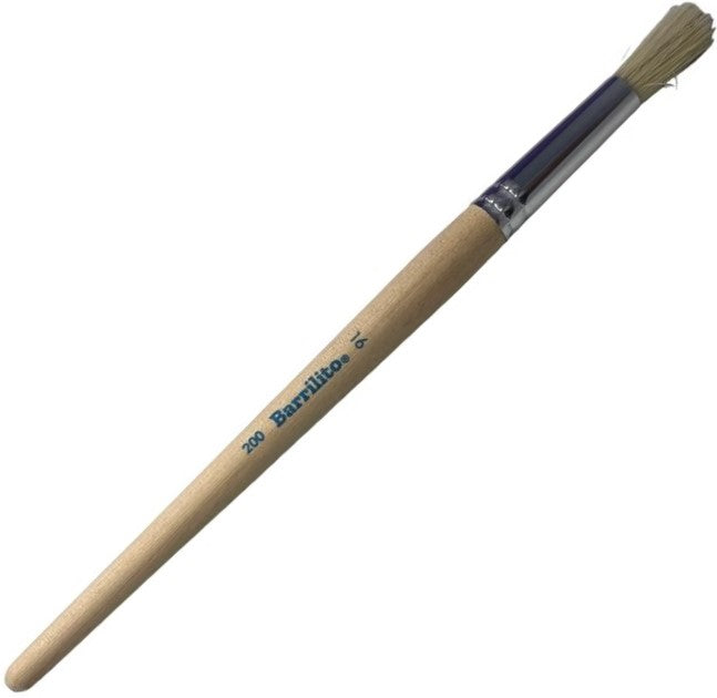 Pincel p/Oleo 200 Redondo pelo de Cerdo #16 Madera Barrilito® P20016 Pieza 7501214913320 01