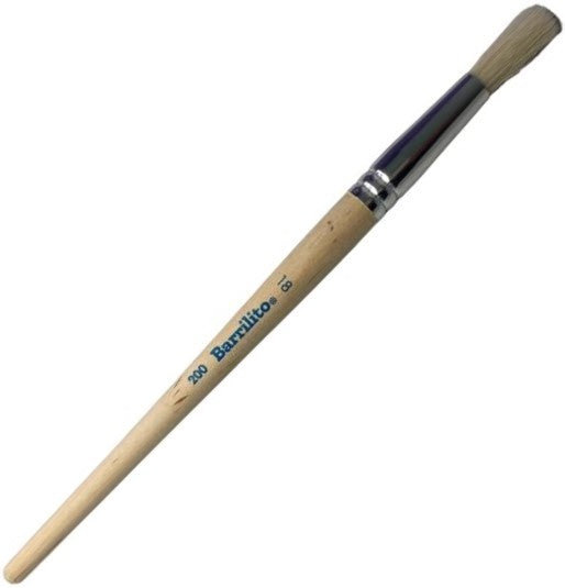 Pincel p/Oleo 200 Redondo pelo de Cerdo #18 Madera Barrilito® P20018 Pieza 7501214913337 01