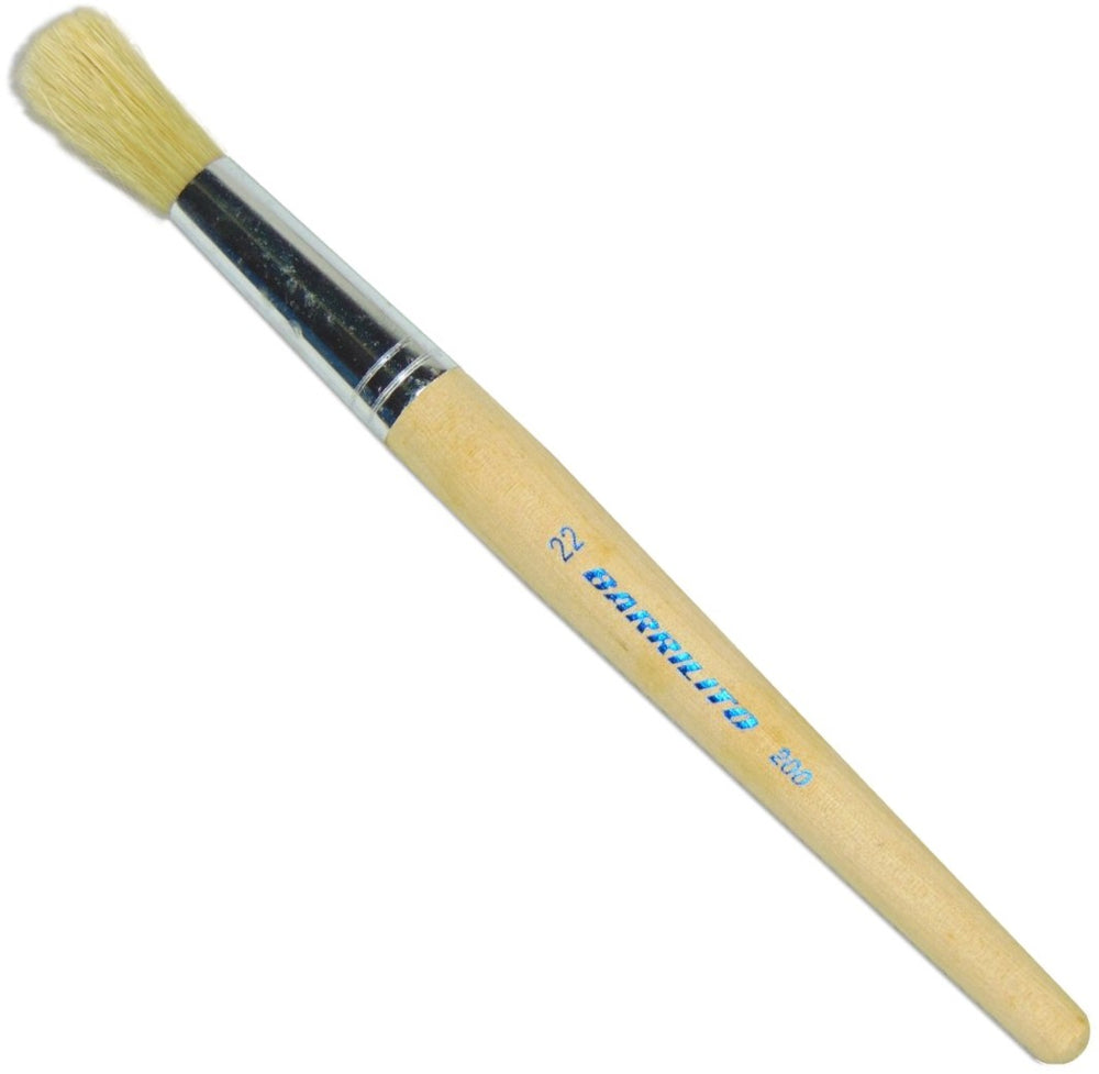Pincel p/Oleo 200 Redondo pelo de Cerdo #22 Madera Barrilito® P20022 Pieza 7501214913351 01