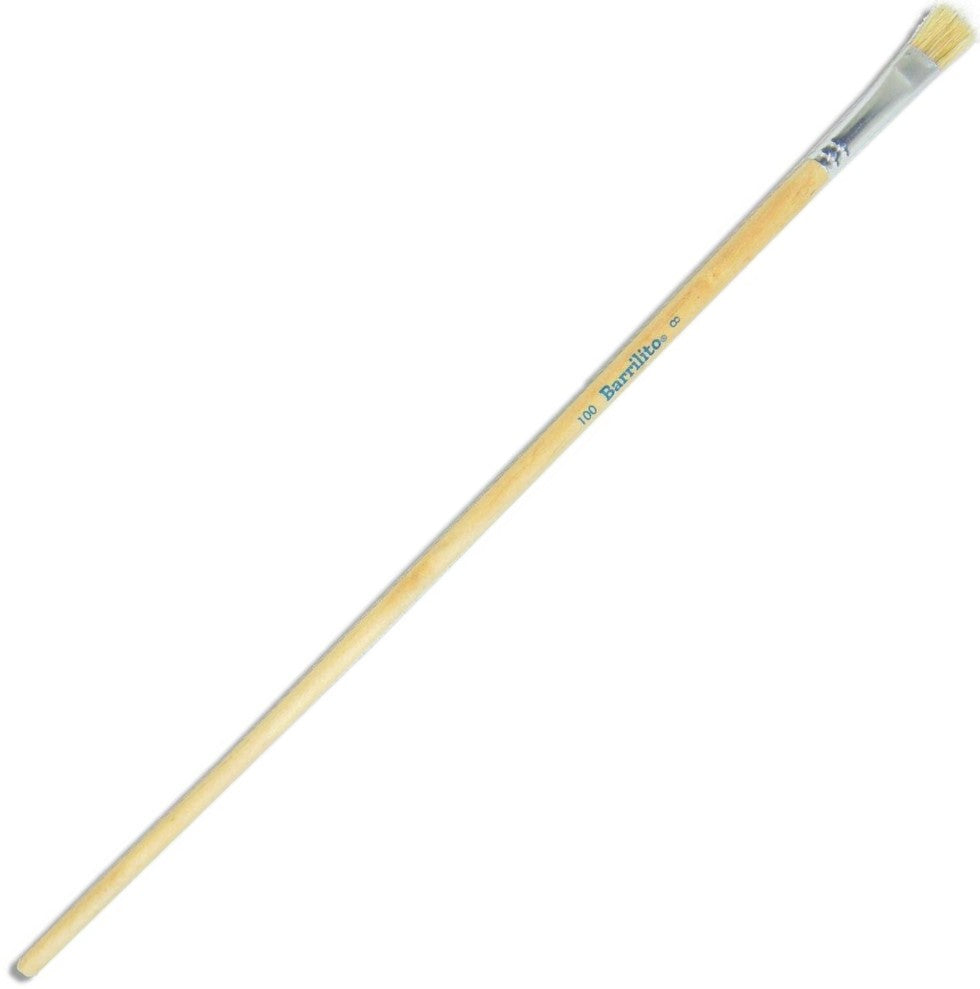 Pincel p/Oleo 100 Plano pelo de Cerdo 08 Madera Barrilito® P10008 Pieza 7501214913177 01