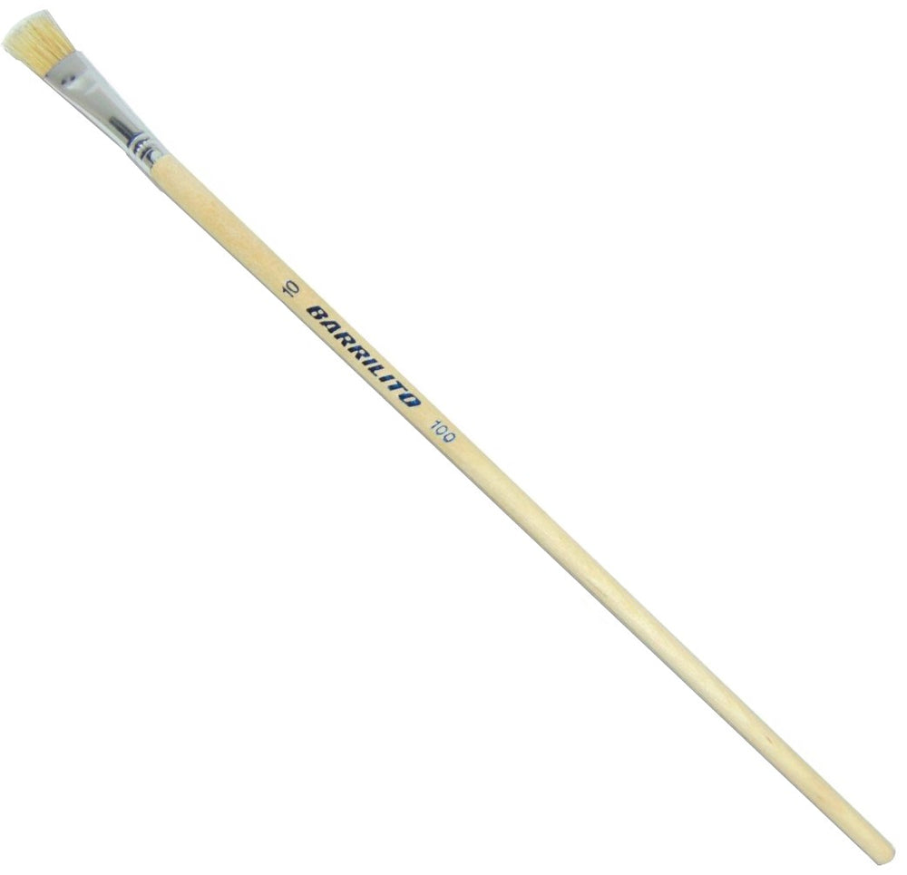Pincel p/Oleo 100 Plano pelo de Cerdo 10 Madera Barrilito® P10010 Pieza 7501214913184 01