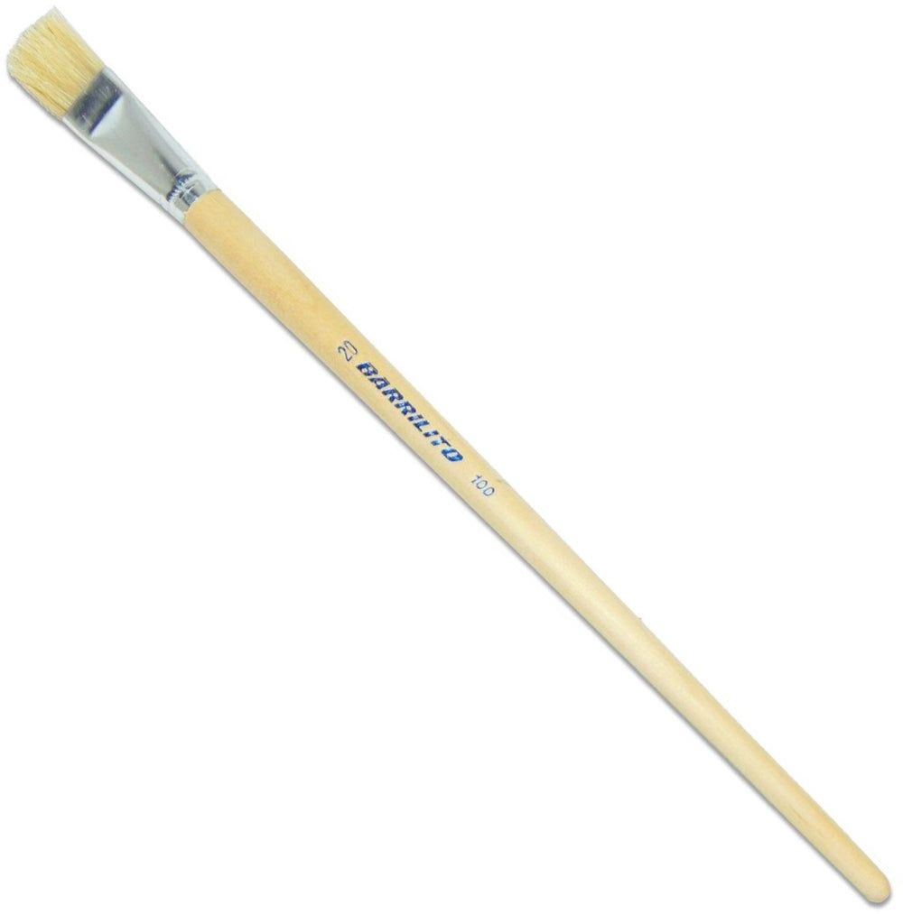 Pincel p/Oleo 100 Plano pelo de Cerdo 20 Madera Barrilito® P10020 Pieza 7501214913238 01