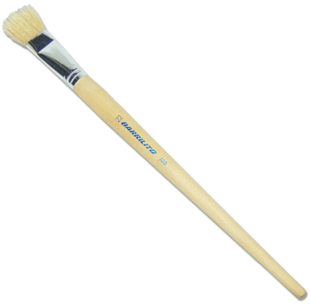 Pincel p/Oleo 100 Plano pelo de Cerdo 22 Madera Barrilito® P10022 Pieza 7501214913245 01