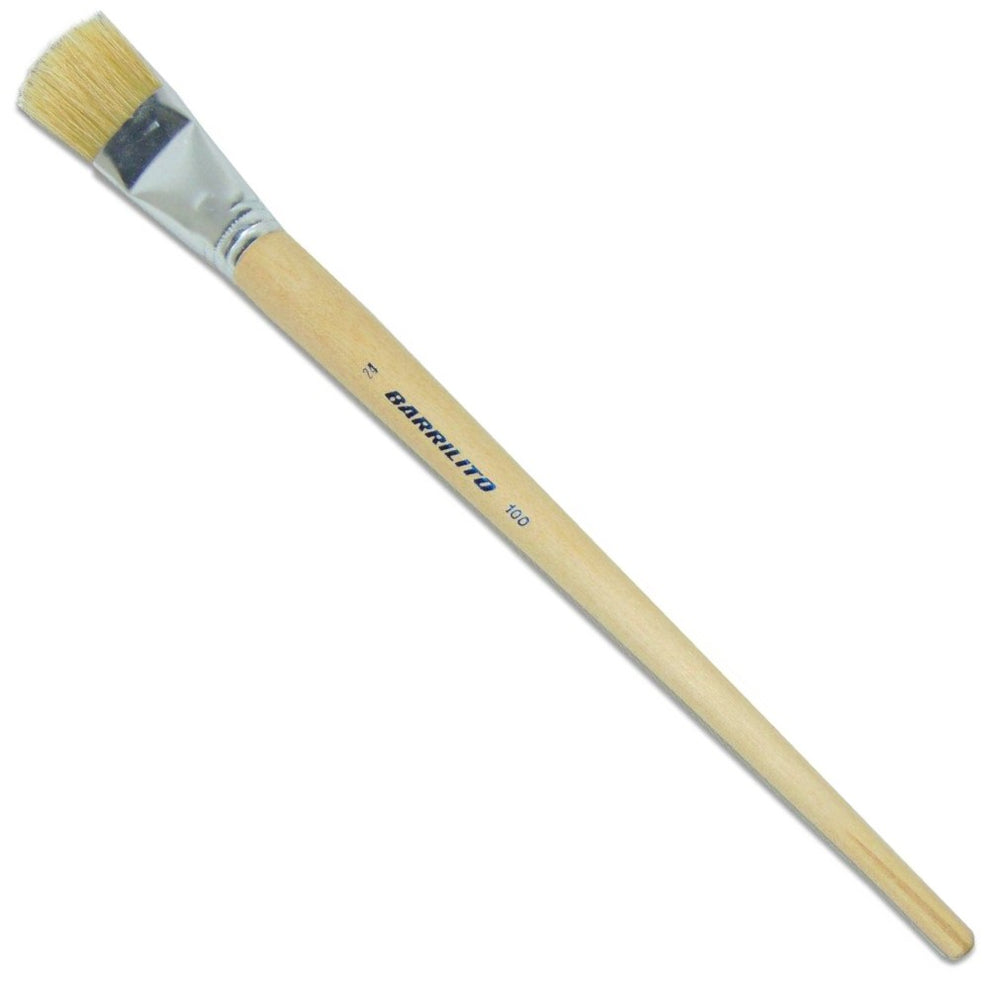 Pincel p/Oleo 100 Plano pelo de Cerdo 24 Madera Barrilito® P10024 Pieza 7501214913252 01