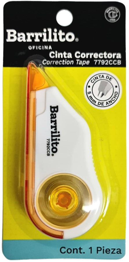 Corrector en Cinta Correction Tape Blanco 5mm×12m Barrilito® 7792CCB [Pieza] 7501214977926