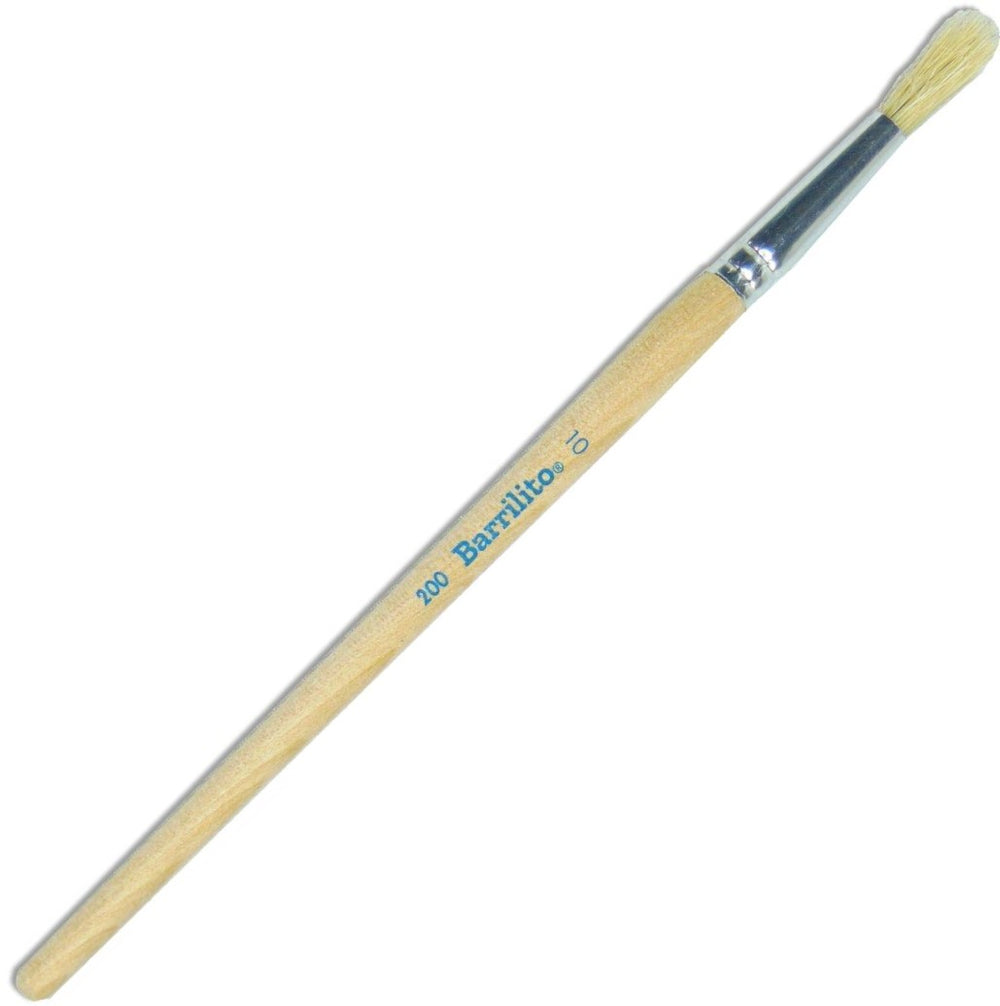 Pincel p/Oleo 200 Redondo pelo de Cerdo #10 Madera Barrilito® P20010 Pieza 7501214913290 01
