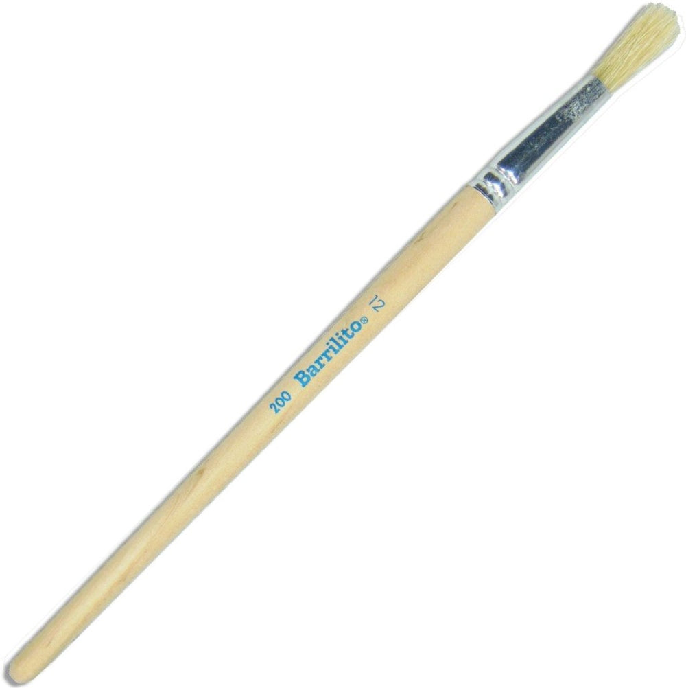 Pincel p/Oleo 200 Redondo pelo de Cerdo #12 Madera Barrilito® P20012 Pieza 7501214913306 01
