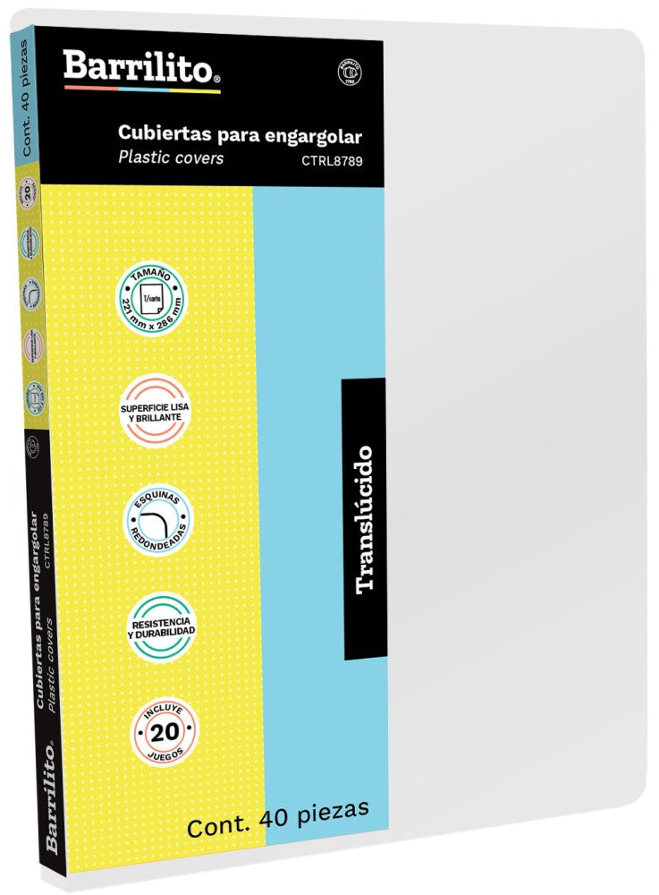 Pasta p/Engargolar c/40 Traslúcida 22×28.6cm Barrilito® CTRL8789 [Paquete] 7501214914778