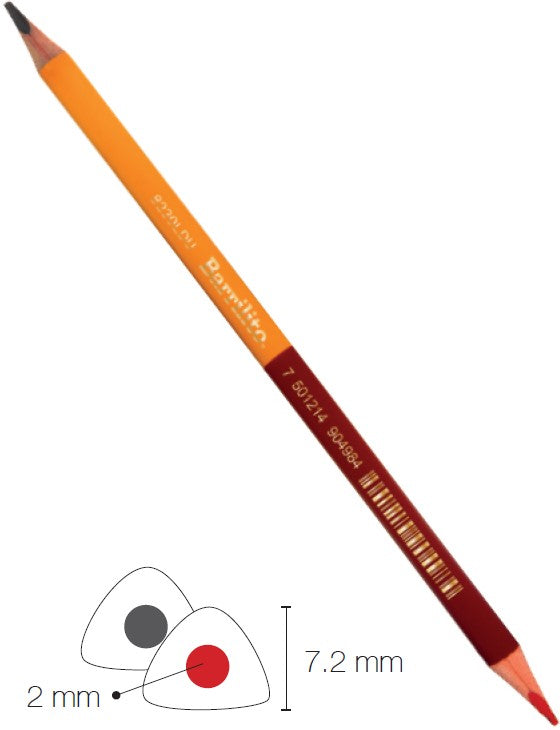Lápiz Color Triangular Dúo Bicolor Grafito-Carmín Barrilito® 8230LDU [Pieza] 7501214904984
