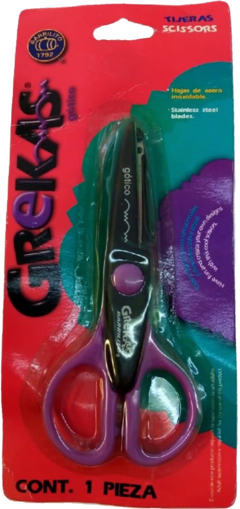 Tijera c/Bordes Gótico Chico Barrilito® GREKA6 [Pieza] 7501214950066 Imagen principal del producto