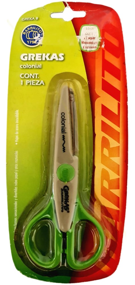 Tijera c/Bordes Colonial Chico Barrilito® GREKA8 [Pieza] 7501214950080