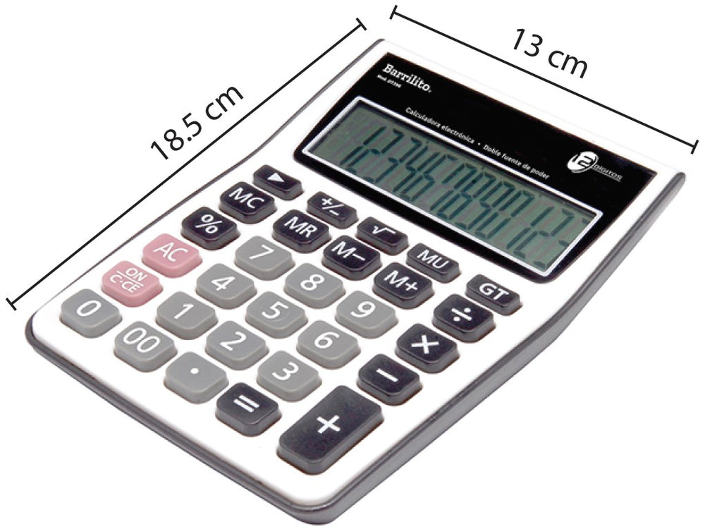 Calculadora Escritorio 12 Dígitos Barrilito® DT396 [Pieza] 7501214995104
