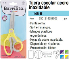 Tijera Escolar Punta Roma 5" Barrilito® 146-5 [Pieza] 7501214951506 2