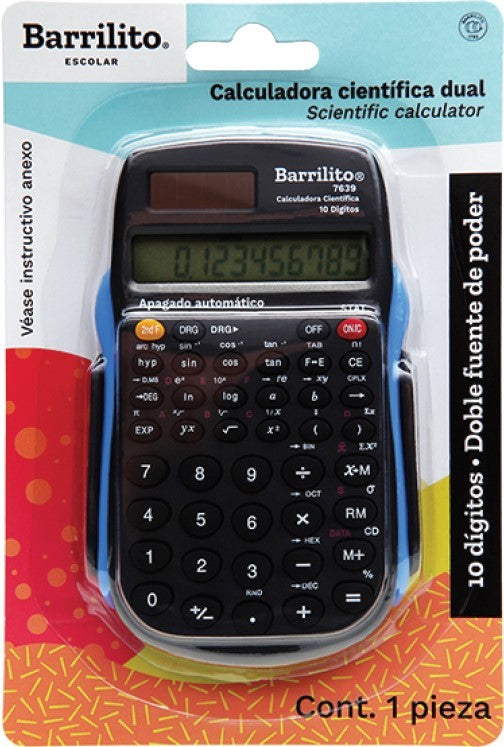 Calculadora Científica Blíster Batería-Solar 10 Dígitos Barrilito® 7639 [Pieza] 7501214976394 Imagen principal del producto