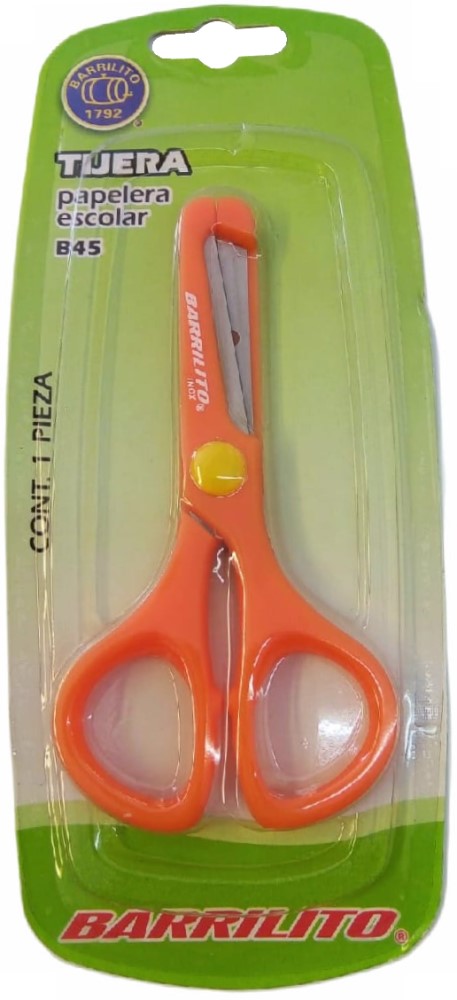 Tijera Escolar Punta Roma Plástico 5" 767-5 Barrilito® B45 [Pieza] 7501214974055