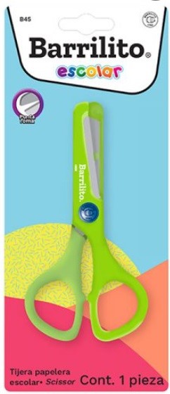 Tijera Escolar Punta Roma Plástico 5" 767-5 Barrilito® B45 [Pieza] 7501214974055 2