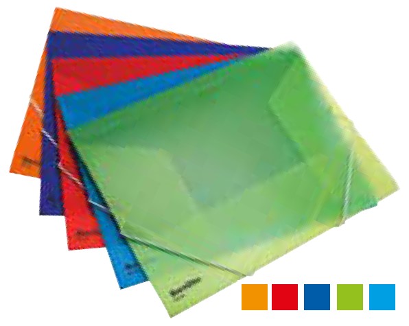 Sobre p/DocumentoPlástico Horizontal c/Ligas ColoresTransluz Oficio Barrilito® Q12 [Pieza] 7501214975083 Imagen principal del producto