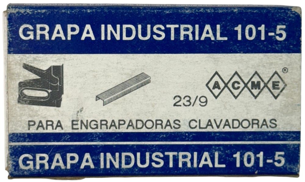 Grapa p/Clavadora Corona 12.7mm Cal.23/9 101-5 pata 8mm 5/16" c/1000 Acme® [Caja] 2