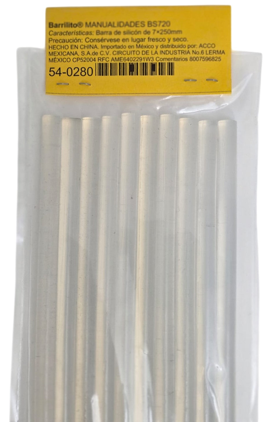 Silicon Barra p/Pistola c/10 Ø7.4×250mm Proesa® BS720 [Bolsa] 7501214964629 2