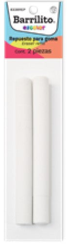 Borrador t/Lápiz Repuesto Ø 0.9×9.6mm Blanco c/2 Barrilito® 8338REP [Bolsa] 7501214906230